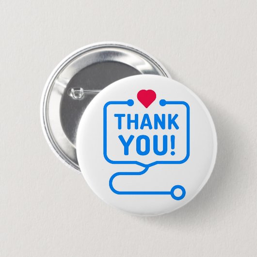 Danke | Heart Stethoscope Button (Vorne & Hinten)