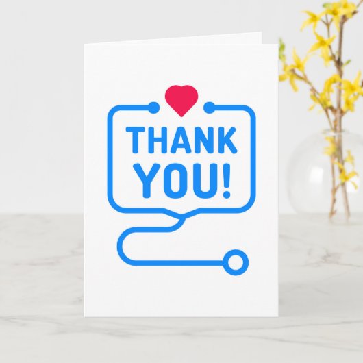 Danke | Heart Stethoscope Karte (Gelbe Blume)