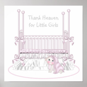 Danke Heaven für kleine Mädchen Kinderzimmer Art Poster