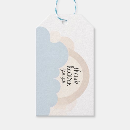 Danke Heaven für Sie | Neutrale und blaue Wolken Geschenkanhänger (Vorderseite)