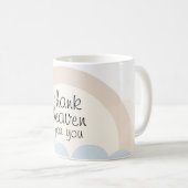 Danke Heaven für Sie | Neutrale und blaue Wolken Kaffeetasse (VorderseiteRechts)