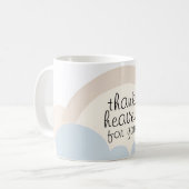 Danke Heaven für Sie | Neutrale und blaue Wolken Kaffeetasse (Vorderseite Links)