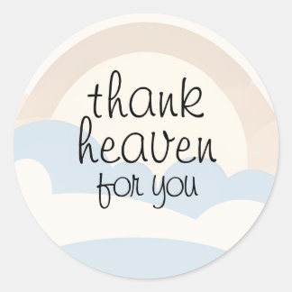 Danke Heaven für Sie | Neutrale und blaue Wolken Runder Aufkleber