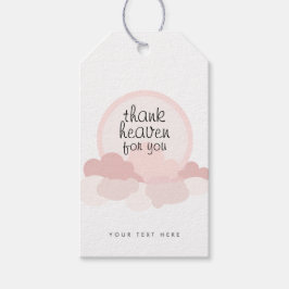 Danke Heaven für Sie | Rosa und neutrale Wolken Geschenkanhänger
