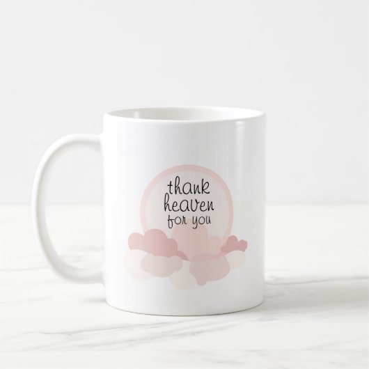 Danke Heaven für Sie | Rosa und neutrale Wolken Kaffeetasse (Links)