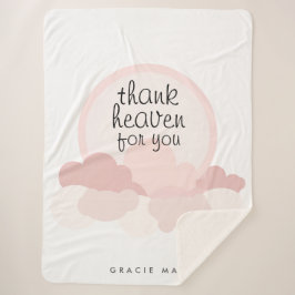 Danke Heaven für Sie | Rosa und neutrale Wolken Sherpadecke