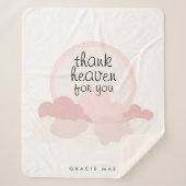 Danke Heaven für Sie | Rosa und neutrale Wolken Sherpadecke (Vorderseite)