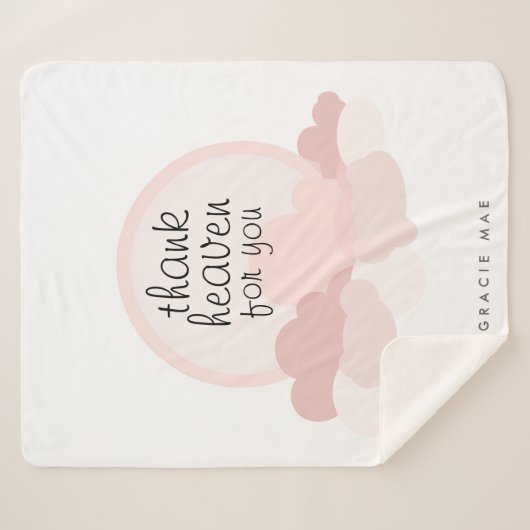 Danke Heaven für Sie | Rosa und neutrale Wolken Sherpadecke (Vorderseite (Horizontal))