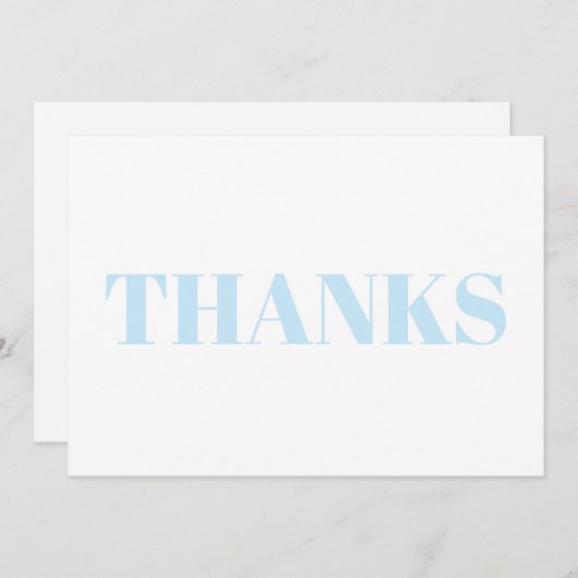 Danke, hellblau, moderne Karte (Vorne/Hinten)