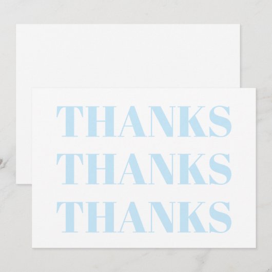 Danke, hellblau, moderne Karte (Vorne/Hinten)