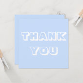 Danke, hellblau weiß karte (Vorderseite/Rückseite Beispiel)