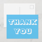 Danke, hellblau weiß postkarte (Vorne/Hinten)