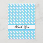 Danke, hellblaue Punkte Postkarte (Vorderseite)