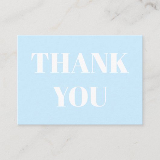 Danke, hellblaue weiße Karte (Vorderseite)