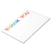 Danke heller mehrfarbiger Block-Druck 11 x 8,5 Notizblock (angewinkelt)