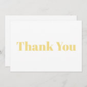 Danke, hellgoldfarbene moderne Notizkarte (Vorne/Hinten)