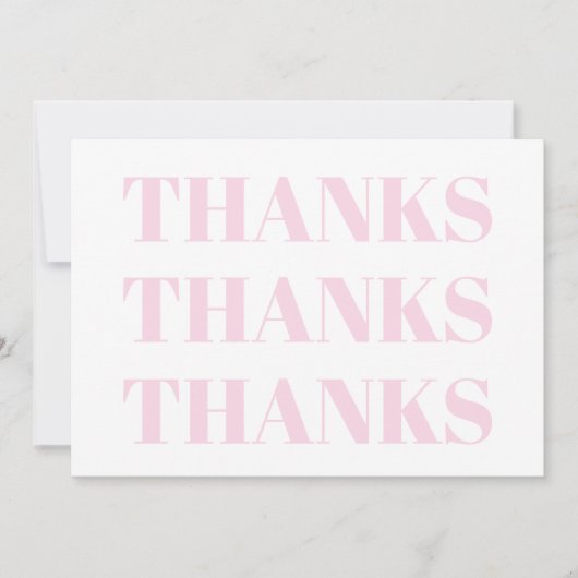 Danke, hellrosa, moderne Karte (Vorderseite)