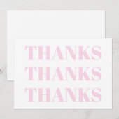 Danke, hellrosa, moderne Karte (Vorne/Hinten)