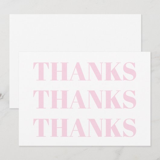 Danke, hellrosa, moderne Karte (Vorne/Hinten)