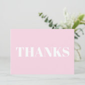 Danke, hellrosa, moderne Karte (Stehend Vorderseite)