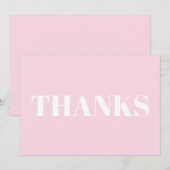 Danke, hellrosa, moderne Karte (Vorne/Hinten)