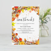 'Danke' Herbst Erntedank Dinner Einladung (Stehend Vorderseite)