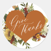 Danke Herbst rustikalen Erntedank Runder Aufkleber (Vorderseite)