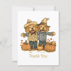 Danke Herbsternte Goldendoodle Hunde Postkarte