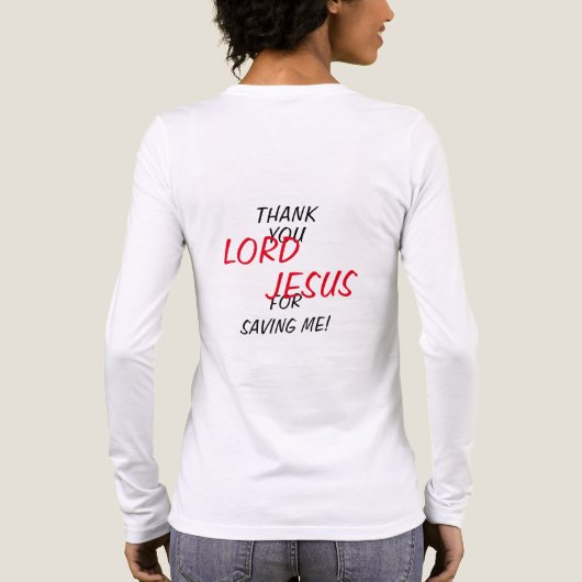 „Danke HERR JESUS, dass du mich gerettet hast!“  Tri-Blend Shirt (Rückseite)