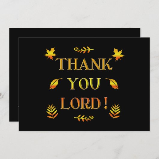 Danke Herr! (mit farbigen Blätter im Herbst) Einladung (Vorne/Hinten)