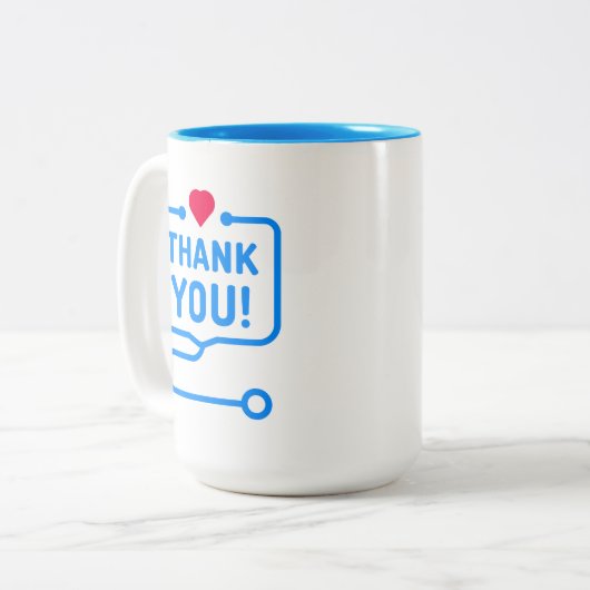 Danke| Herz - Stethoskop Zweifarbige Tasse (Vorderseite Links)