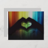 Danke, Herzen mit Regenbogen-Holz zu übergeben Dankeskarte (Vorne/Hinten)