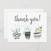 Danke Hipsterkaktusdruck Postkarte (Vorne/Hinten)