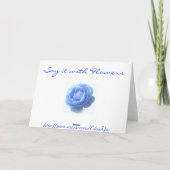 Danke, Hochzeit, blaue Rose Dankeskarte (Rückseite)