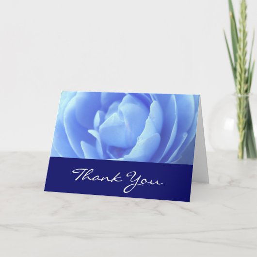 Danke, Hochzeit, blaue Rose Dankeskarte (Vorderseite)