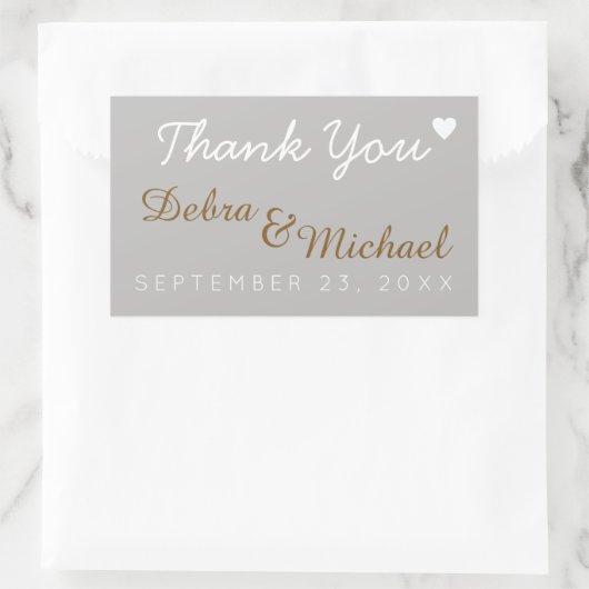 Danke, Hochzeit Rechteckiger Aufkleber (Tasche)