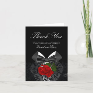 Danke Hochzeit Schwarz Weiß Smoking Tiefrote Rose