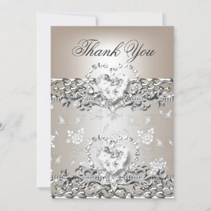Danke Hochzeit Silber Creme Diamant Herz