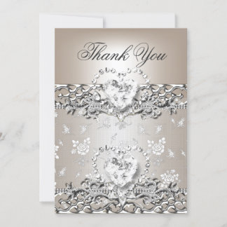 Danke Hochzeit Silber Creme Diamant Herz