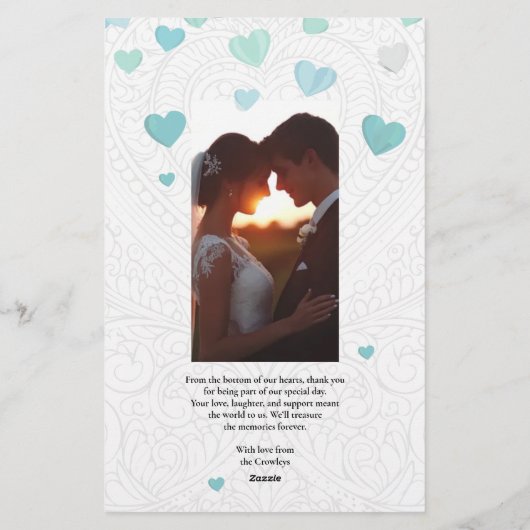 Danke - Hochzeitkarte Briefpapier (Rückseite)