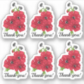 Danke!Hochzeitsaufkleber, Blume-Aufkleber Aufkleber (Vorderseite)