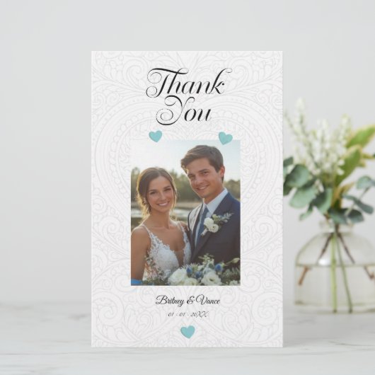 Danke - Hochzeitskarte Briefpapier (Stehend Vorderseite)