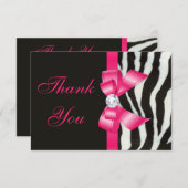 Danke Hochzeitzebra-Pink-Bogen (Vorne/Hinten)
