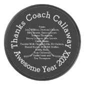 Danke Hockey Coach mit Teamnamen Eishockey Puck (Vorderseite)