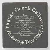 Danke Hockey Coach mit Teamnamen Steinuntersetzer (Vorderseite)