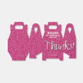 DANKE Hot Pink Imitats Glitzer Geschenkschachtel (Ungefaltet)