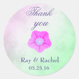 Danke hübsche lila Blume Runder Aufkleber