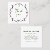 Danke, Hummingbird Wreath Quadratische Visitenkarte (Vorne/Hinten)