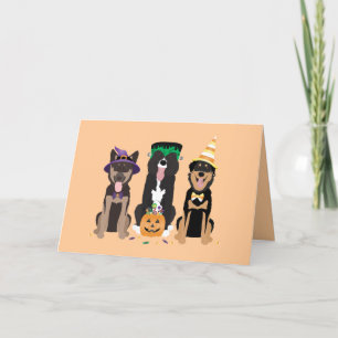 Danke, Hunde in Halloween-Kostümen Dankeskarte