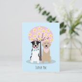 Danke, Hunde von Cherry Blossom Tree Postkarte (Stehend Vorderseite)